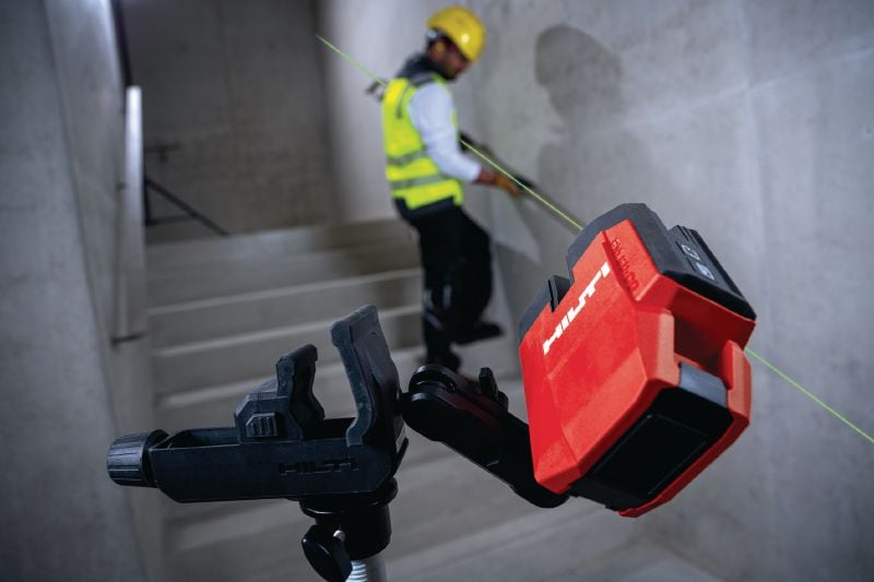 Laser ligne transversal et vertical PM 20-CG Laser combiné à faisceau vert avec 2 lignes et 4 points pour l'aplomb, le nivellement, l'alignement et l'équerrage Applications 1