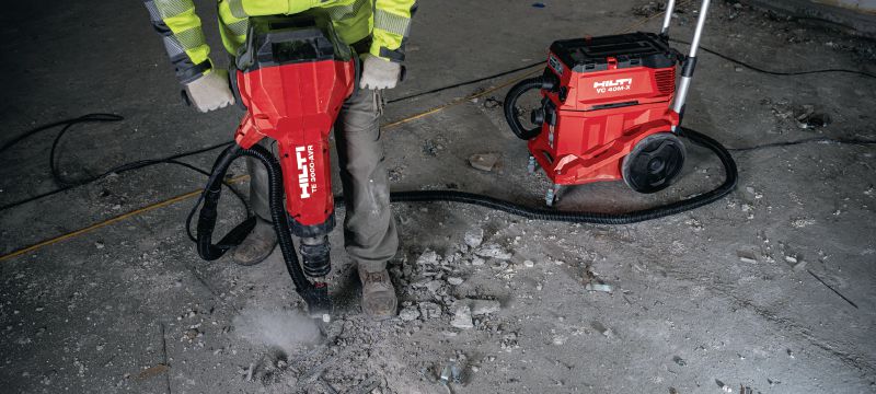 Marteau-piqueur électrique TE 3000-AVR pour démolition lourde Burineur ultra-puissant pour la démolition lourde du béton, la découpe de l'asphalte, les travaux de terrassement et la pose de tiges de mise à la terre Applications 1