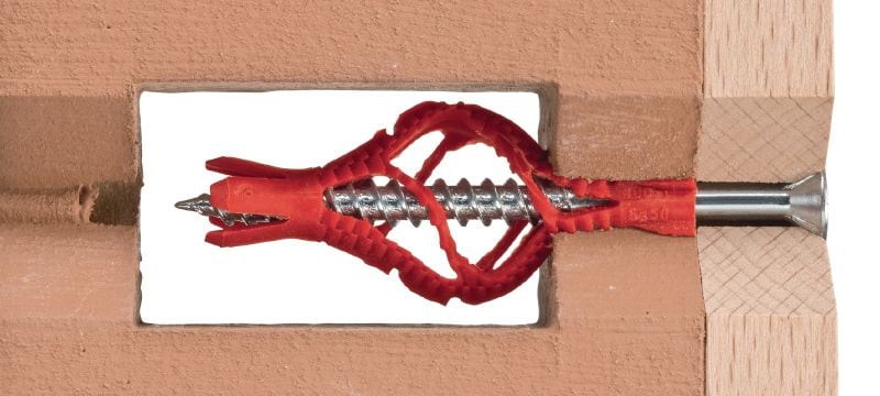 HUD-1 Bouchon mural en plastique Chevilles murales en plastique universelles et économiques pour la fixation de charges légères sur les murs solides et creux Applications 1