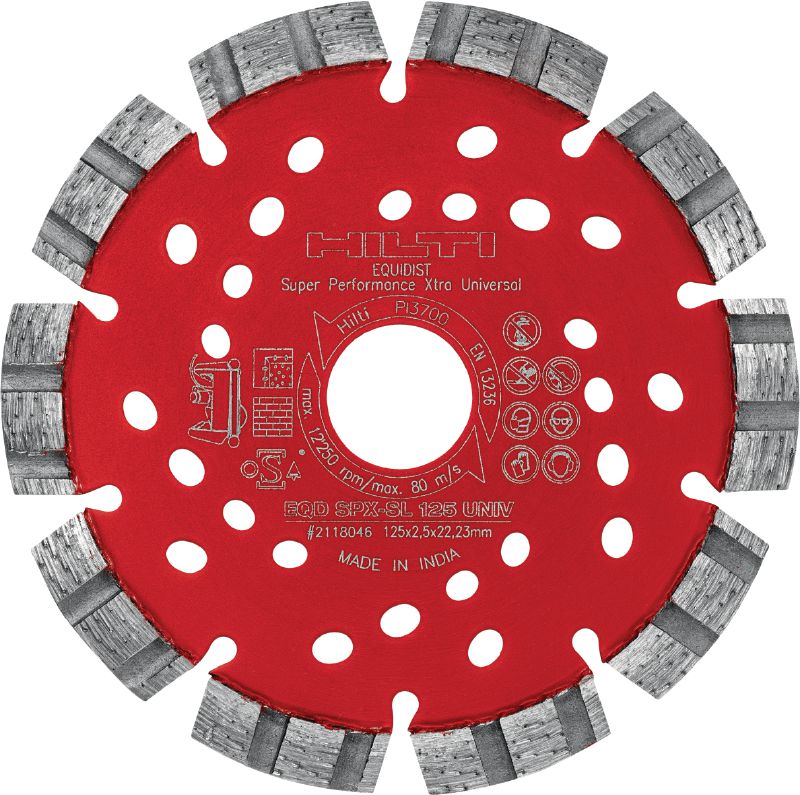 Disque diamant universel SPX-SL Disque diamant Ultimate à technologie Equidist pour le rainurage dans différents matériaux support