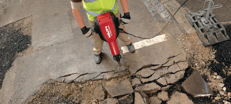 Marteau-piqueur électrique TE 3000-AVR pour charges lourdes Marteau-piqueur électrique ultrapuissant pour la démolition lourde des sols (avec cordon d'alimentation universel) Applications 1