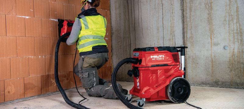 Aspirateur de chantier à sec et à eau VC 40L-X Aspirateur universel avec nettoyage automatique du filtre pour la récupération de poussières sèches et humides - classe L Applications 1